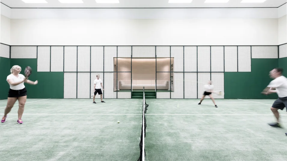 Padel tennis court on board the Aviva superyacht