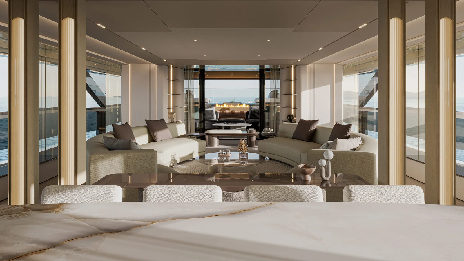 Салон на главной палубе Extra X130 Triplex