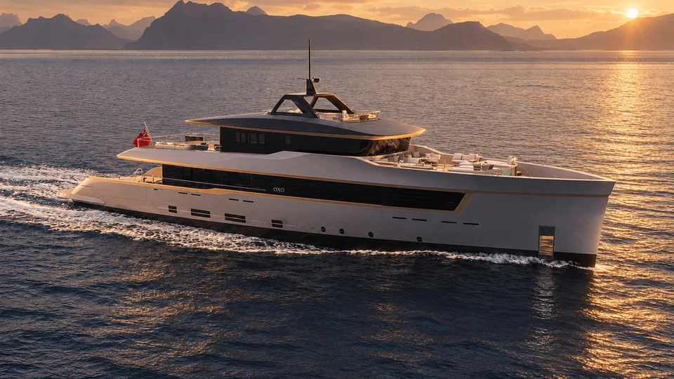 Концепт 48.3-метровой суперъяхты OXO от британской студии Dixon Yacht Design