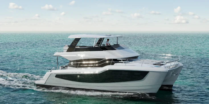 В дизайне Aquila 50 Yacht Power Catamaran используется эстетика яхт-эксплореров