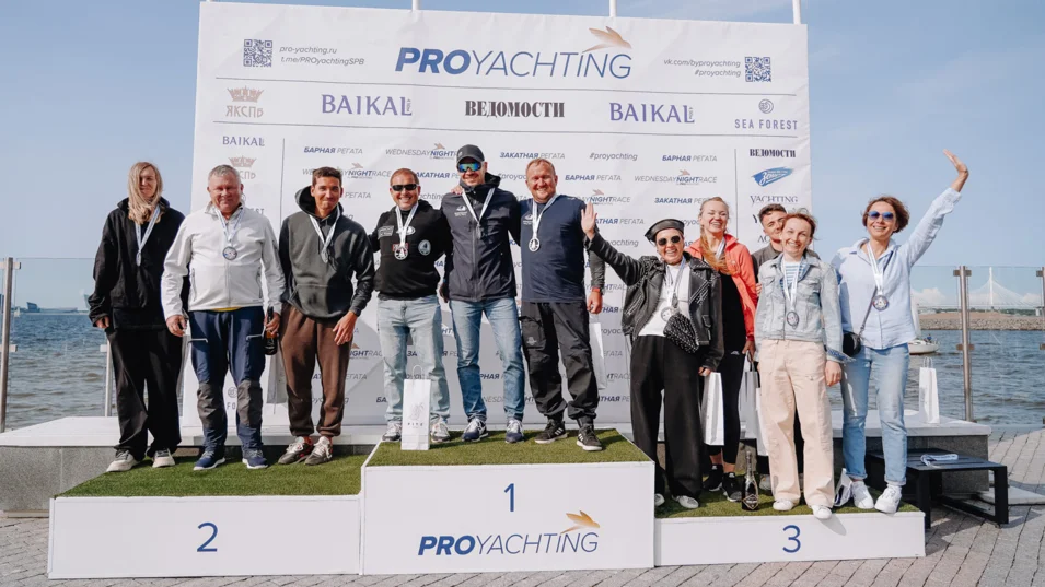 Awarding ceremony for the winners of the first stage of J/70 Summer Cup regatta in Saint Petersburg
