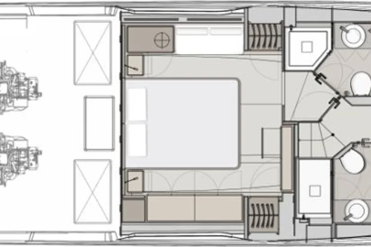 Lower deck, 2-cabin version