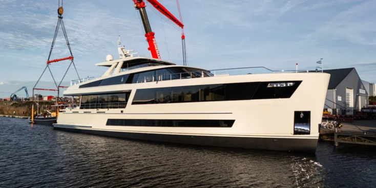 The 35.9-metre Jangada was designed for the French Riviera