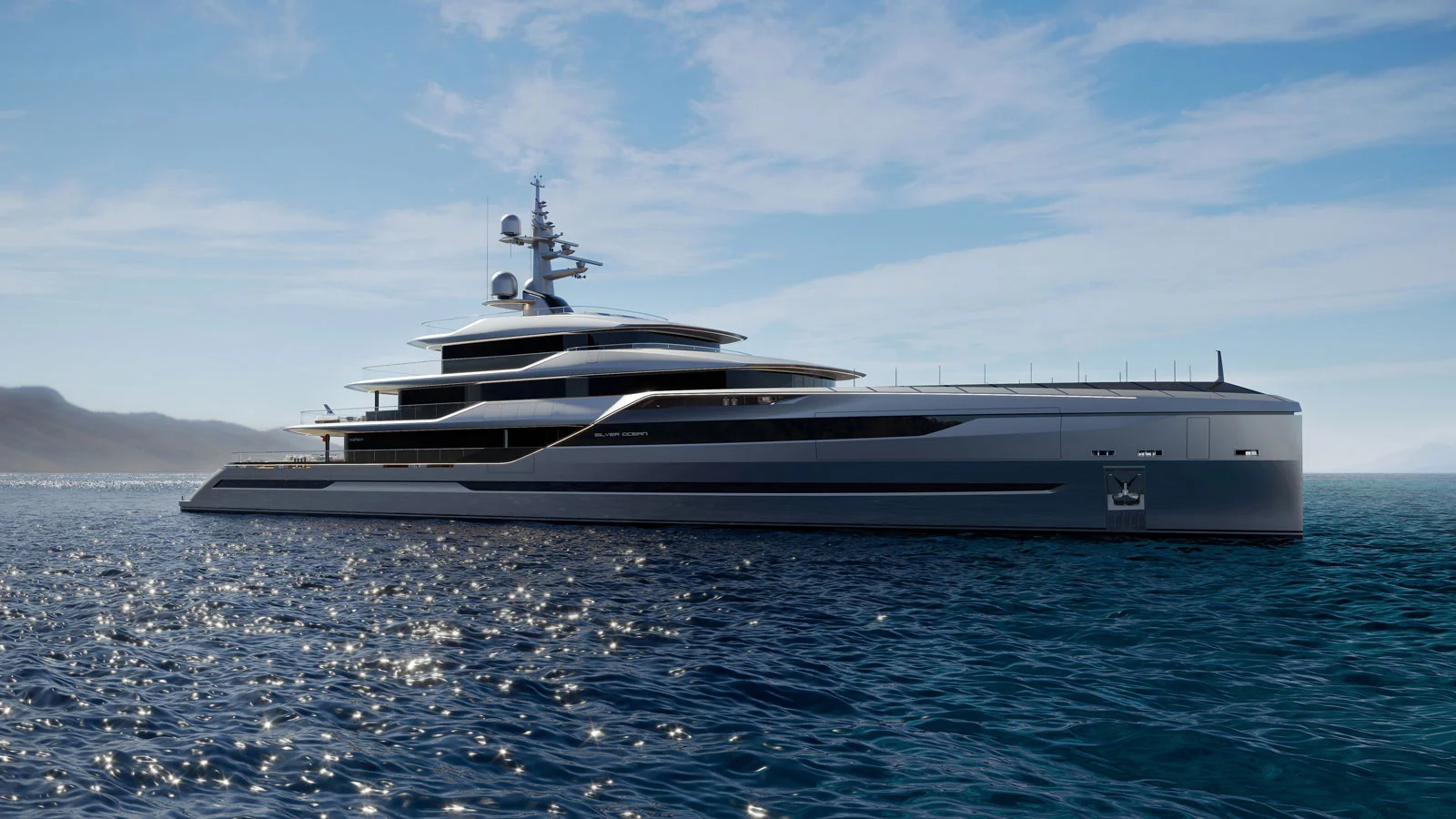 Silver Ocean's exterior is inspired by aviation and automotive design