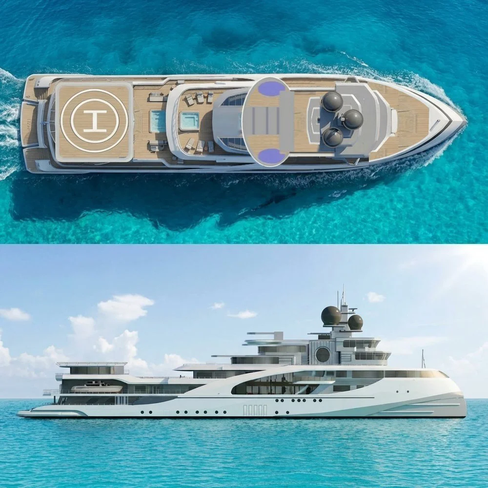 "Летний" вариант Palladino Yacht Design Wild One с открытой смотровой площадкой и с поворачивающимися вслед за солнцем шезлонгами