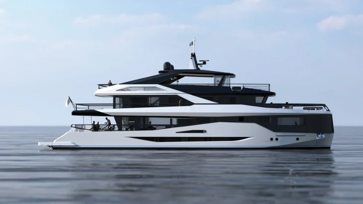 The concept and the exterior of the Dionysos 35 were developed by Calm Design studio