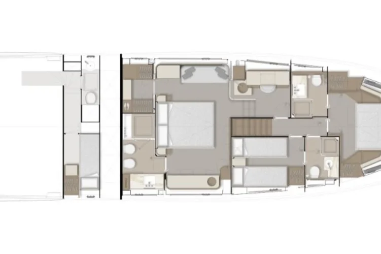 Lower deck: 3-cabin version