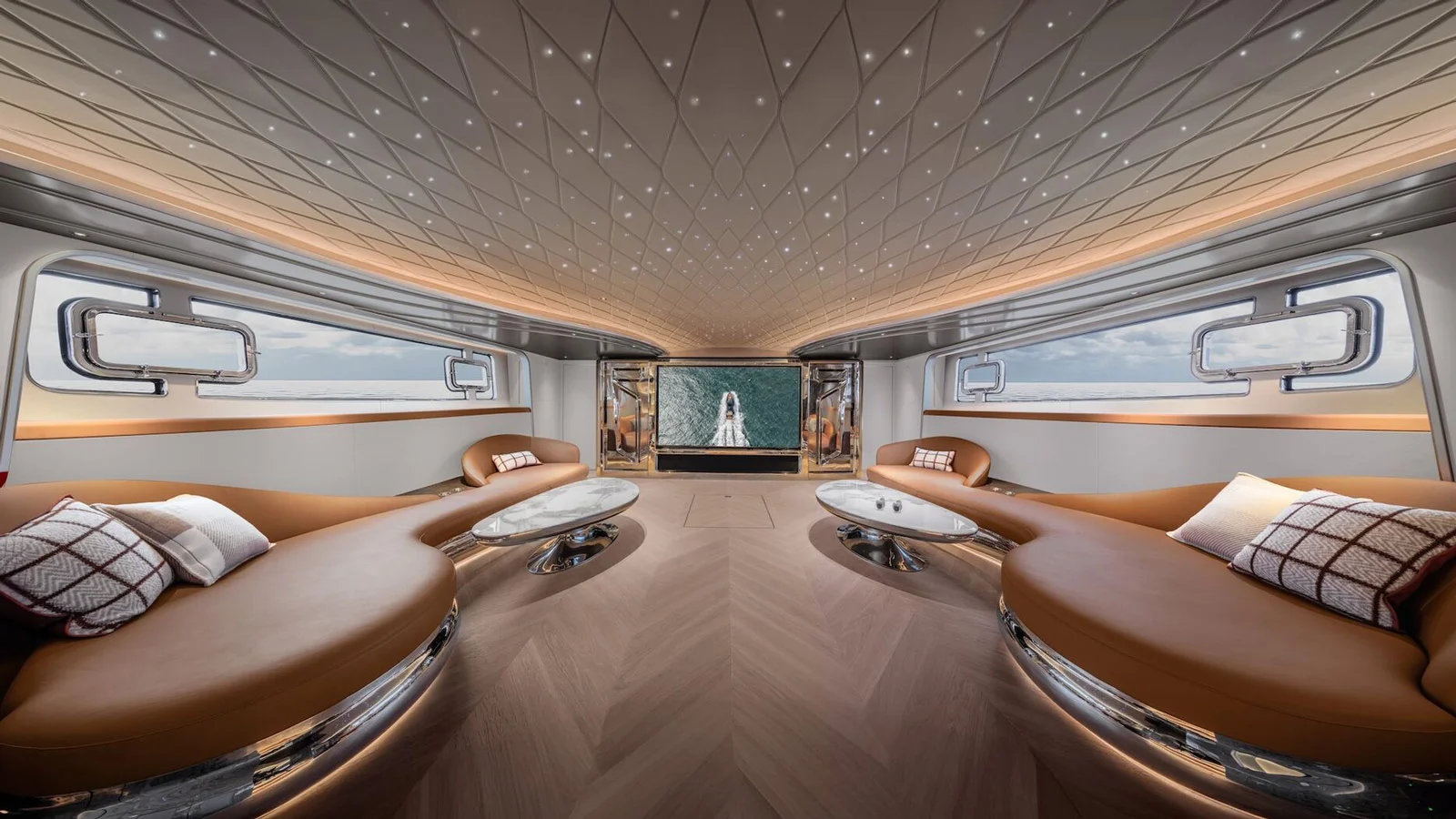 Основной салон на Allegro Flybridge 98