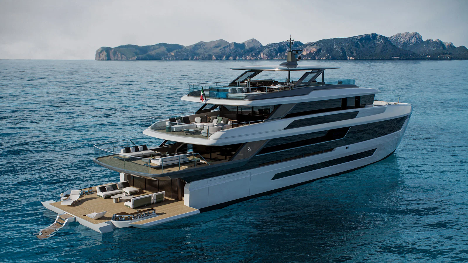 В кормовых частях палуб Extra X130 Triplex оборудованы просторные зоны для отдыха