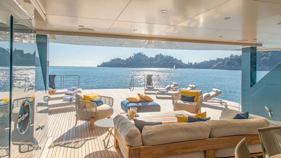 Exterior lounge on the main deck