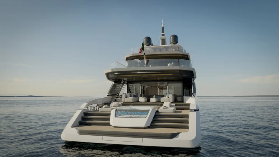 The DOM115 platform by Baglietto allows the owners to make considerable changes to the original project, making each yacht in the series unique