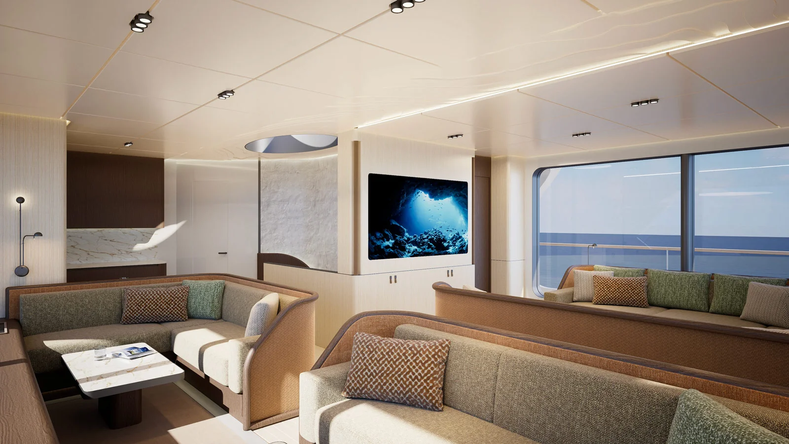 Зона отдыха в салоне на SailXplorer XV53