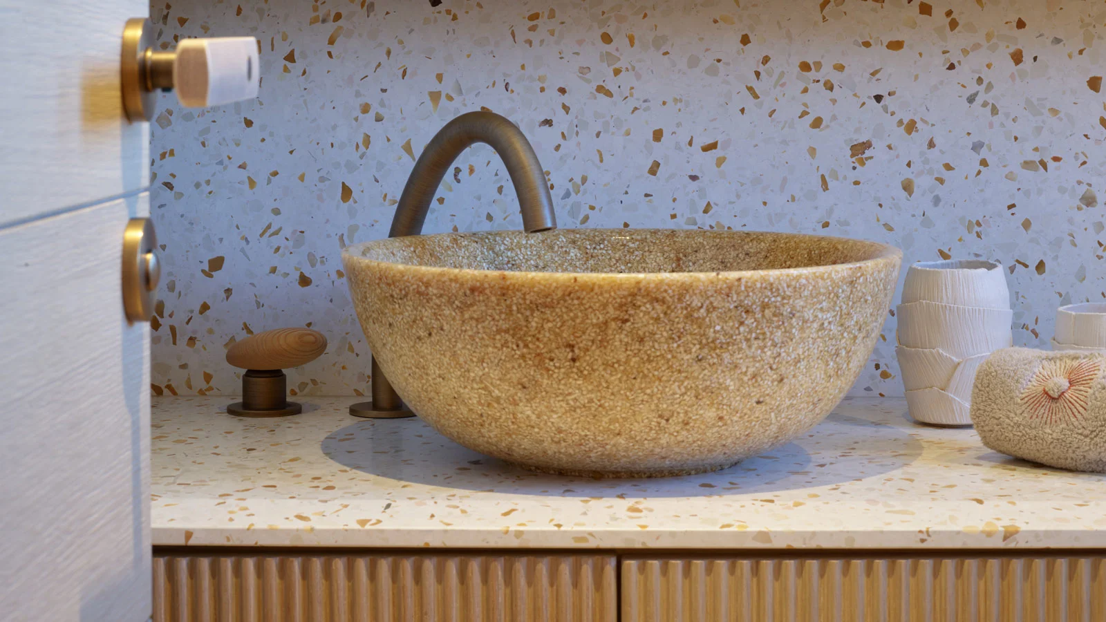Bathroom in one of the guest cabins on board the СdM Nasiba