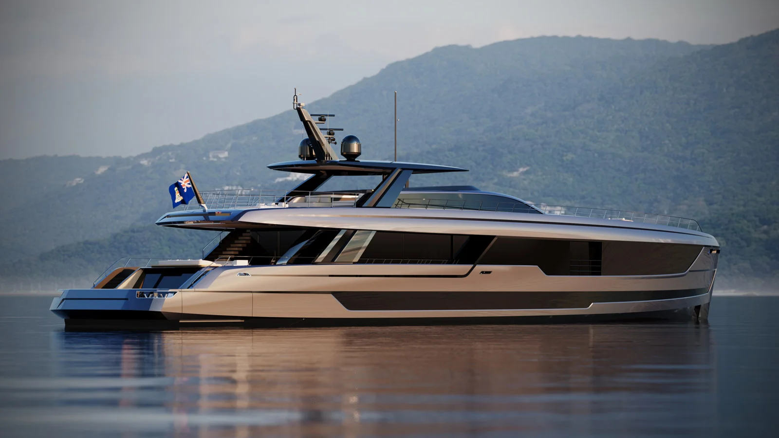 Project Zen features a low profile, a powerful bow section and expansive glazing