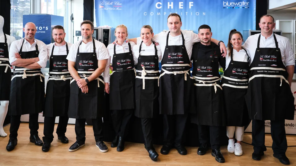 Nine superyacht chefs set foot on terra firma to get busy in the workstations set up for them on the quay.