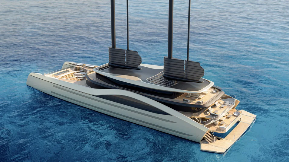76-метровый катамаран Tyrena – совместное творение студий VPLP Design и Micheletti + Partners