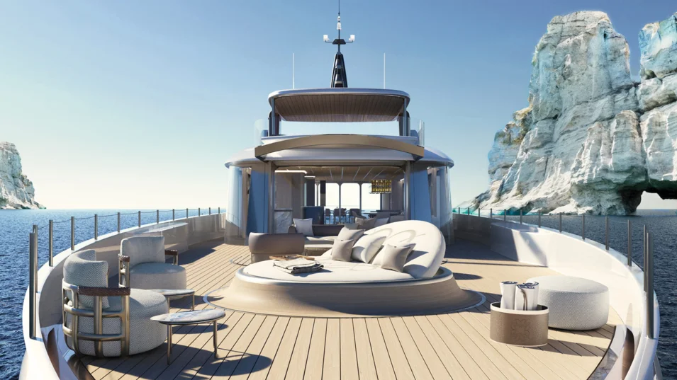 Maiora 42 Exuma's lounge on the foredeck