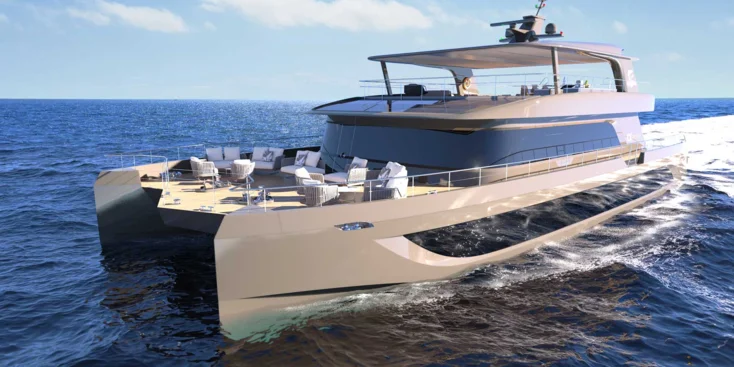 With a length of 30.7m, the VisionF 101 is the largest catamaran ever built by the shipyard