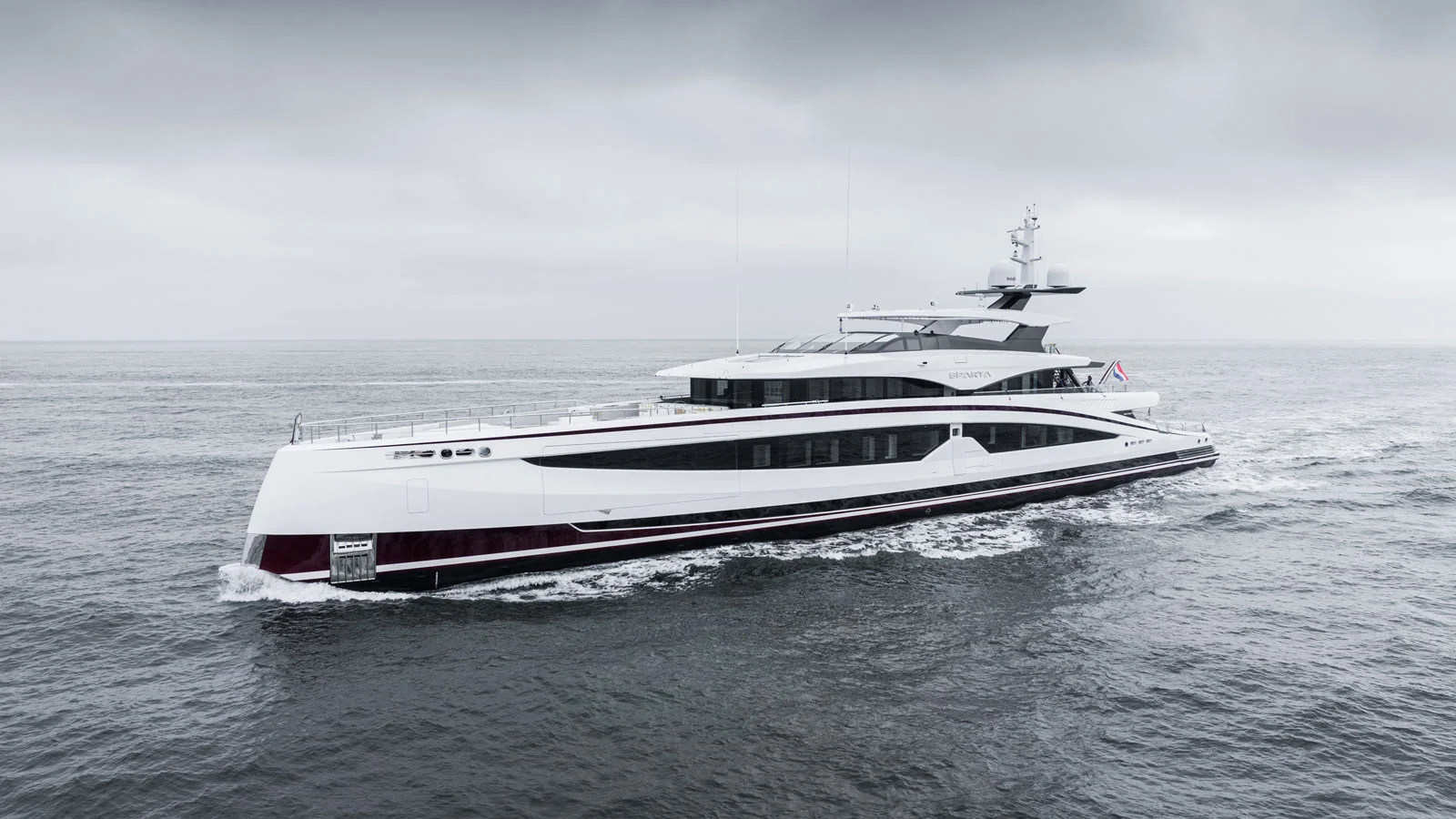 The Sparta superyacht features a fast displacement hull