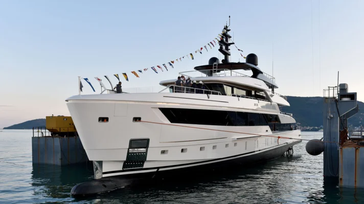 The exterior design of the 50-metre superyacht was created by Zuccon International Project, and the interiors traditionally come from Piero Lissoni