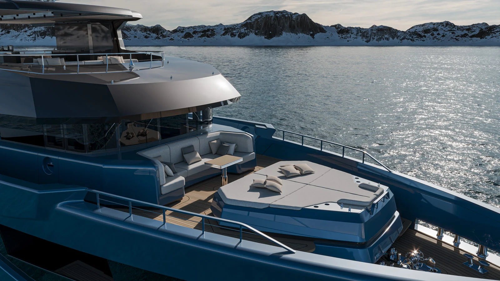 Lounge are forward on board the Petra Infinite