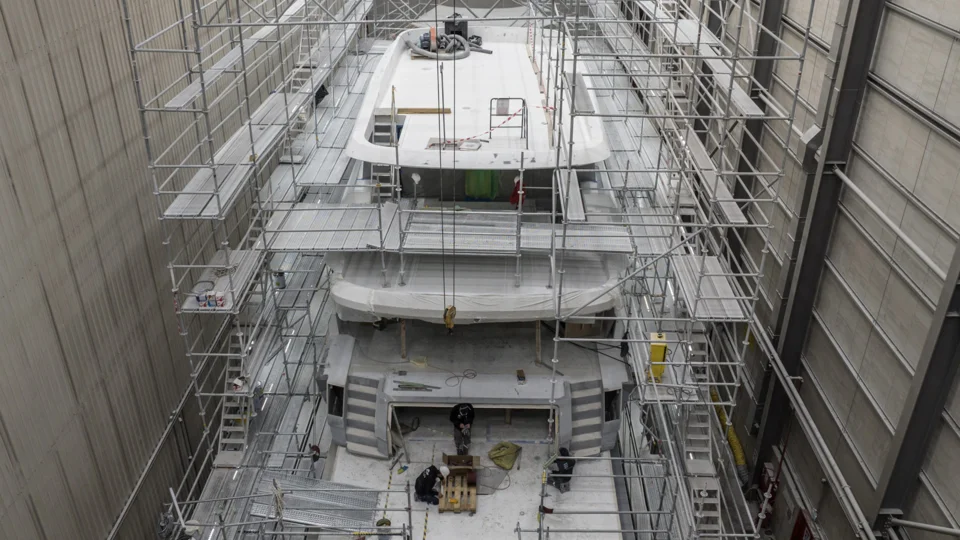 Construction on the first Sirena 118 unit at Turkish Sirena Yachts