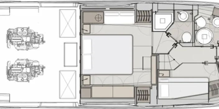 Lower deck, 3-cabin version