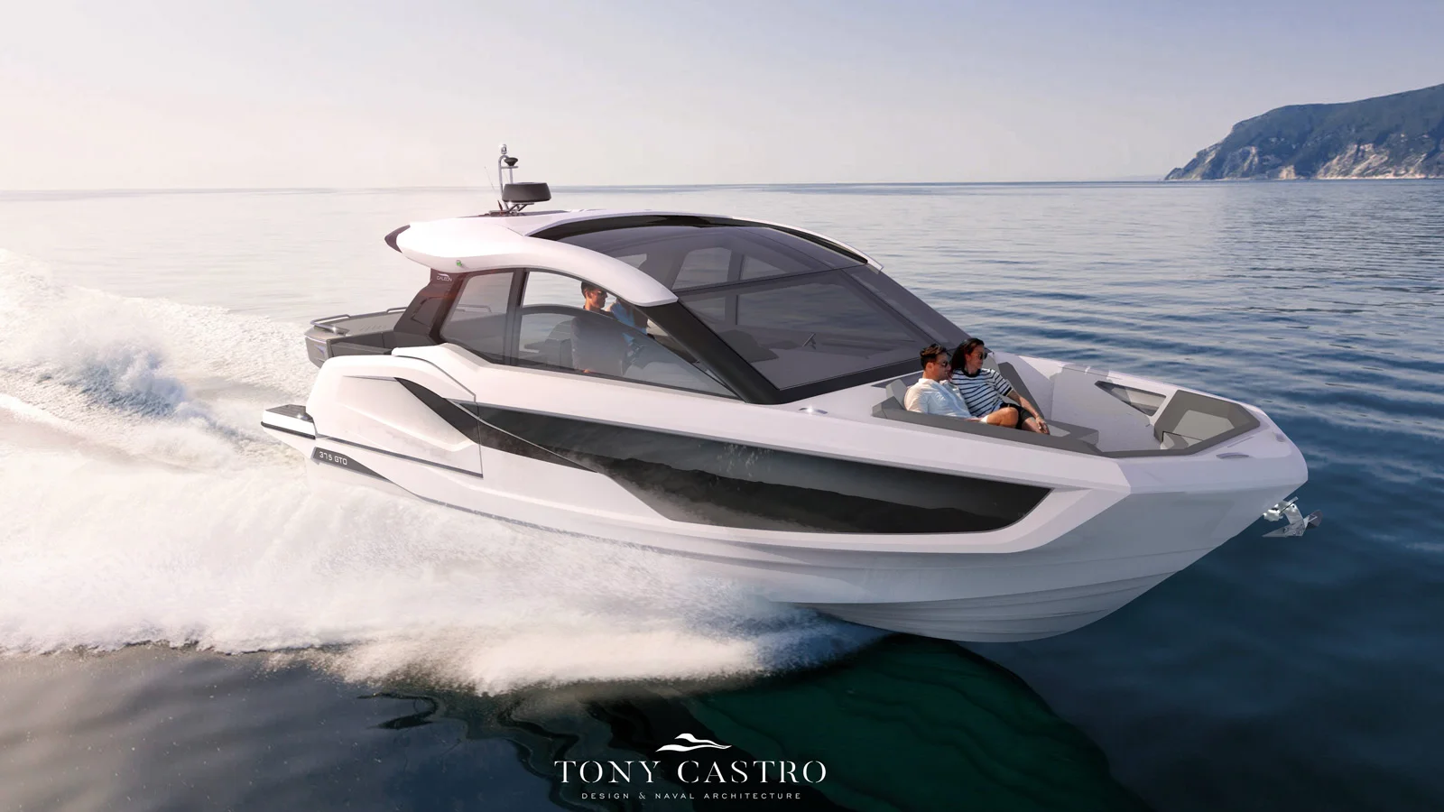 Дизайн серийной модели моторной яхты Galeon 375 GTO