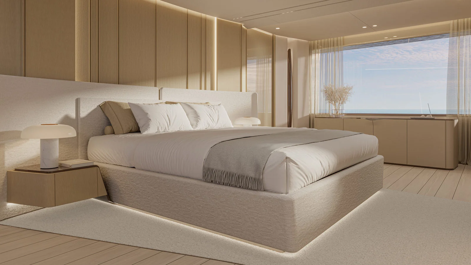 Спальня в мастер-апартаментах на Extra X130 Triplex