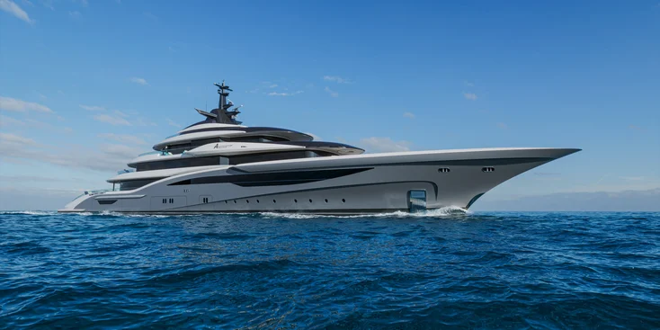 The Amarcord 86 is the second superyacht concept in the Large Yacht Collection by Italian Nuvolari Lenard