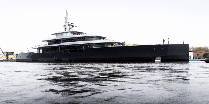 The Thalassa's clean minimalist exterior is owed to British Malcolm McKeon Yacht Design