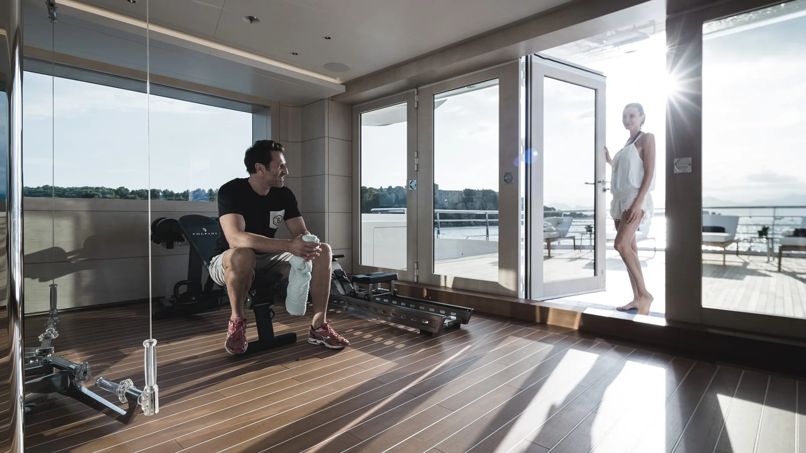 Gym on board the Volpini 2 superyacht, Amels