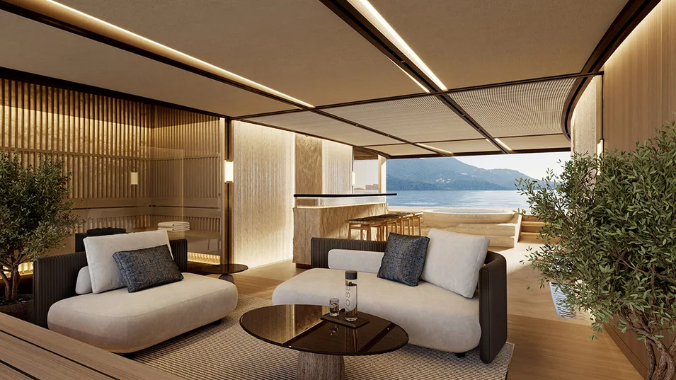 Лаундж в плажном клубе и оздоровительном центре на Heesen Project Ananda