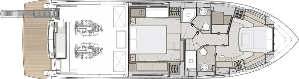 Lower deck, 2-cabin version