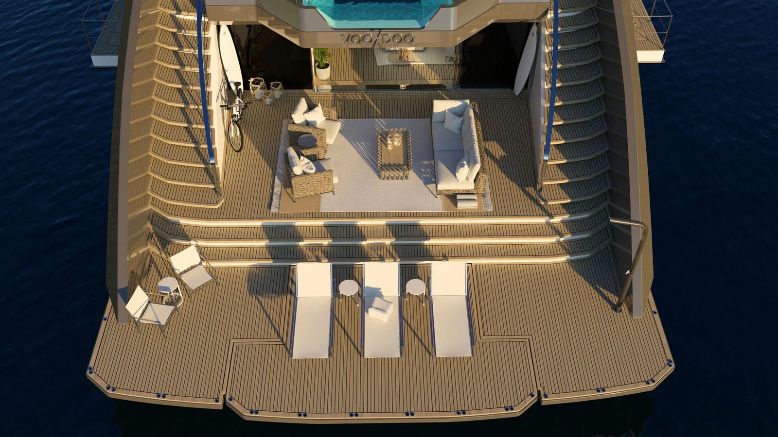 XF450's stern part's top view